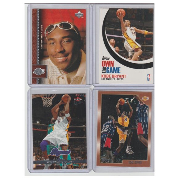 Kobe Bryant 4 Card Lot/Possible Rookies Inserts Chrome. KB5